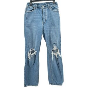 Abercrombie & Fitch 90s Straight High Rise Curve Love Jeans Size 28 Button Fly